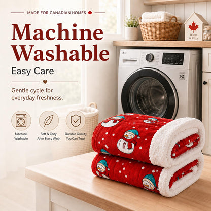 Electric Heated Blanket,Full 72x84in,Christmas Snowman,Coral&Sherpa,Gift 🍁 All In One Marketplace Canada