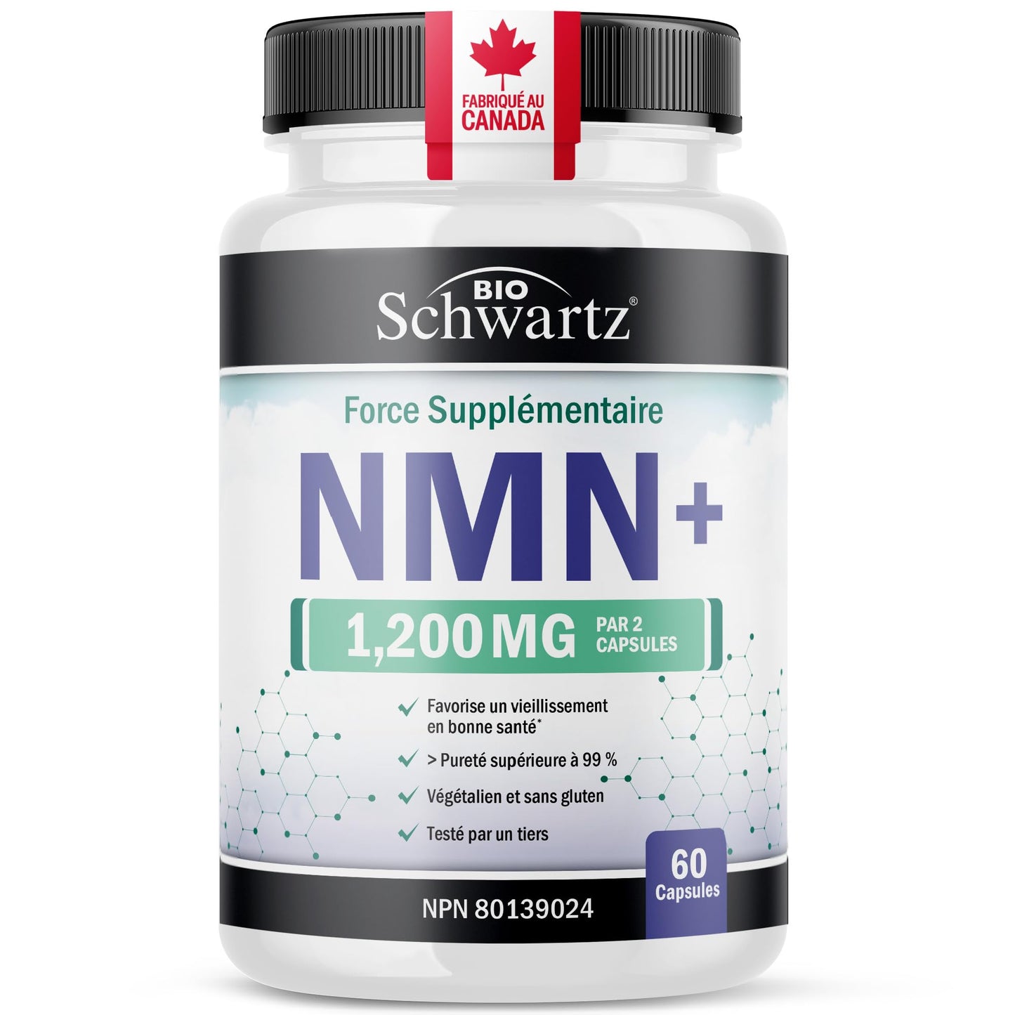 NMN Supplement 1200mg | Extra Strength | NAD+ Precursor for Healthy Aging, Cellular Energy & Longevity Support | 99% Purity | NMN Supplement Canada Made, Third-Party Tested & Vegan | 60 Capsules - Available at All In One Marketplace Canada