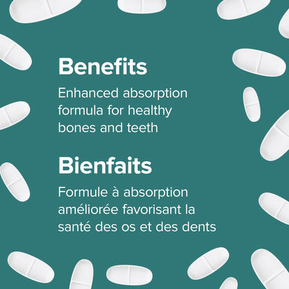 Webber Naturals Calcium Ultra with Vitamin D3, Enhanced Absorption, 280 Tablets, Helps Build Strong Bones, Vegetarian - Available at All In One Marketplace Canada