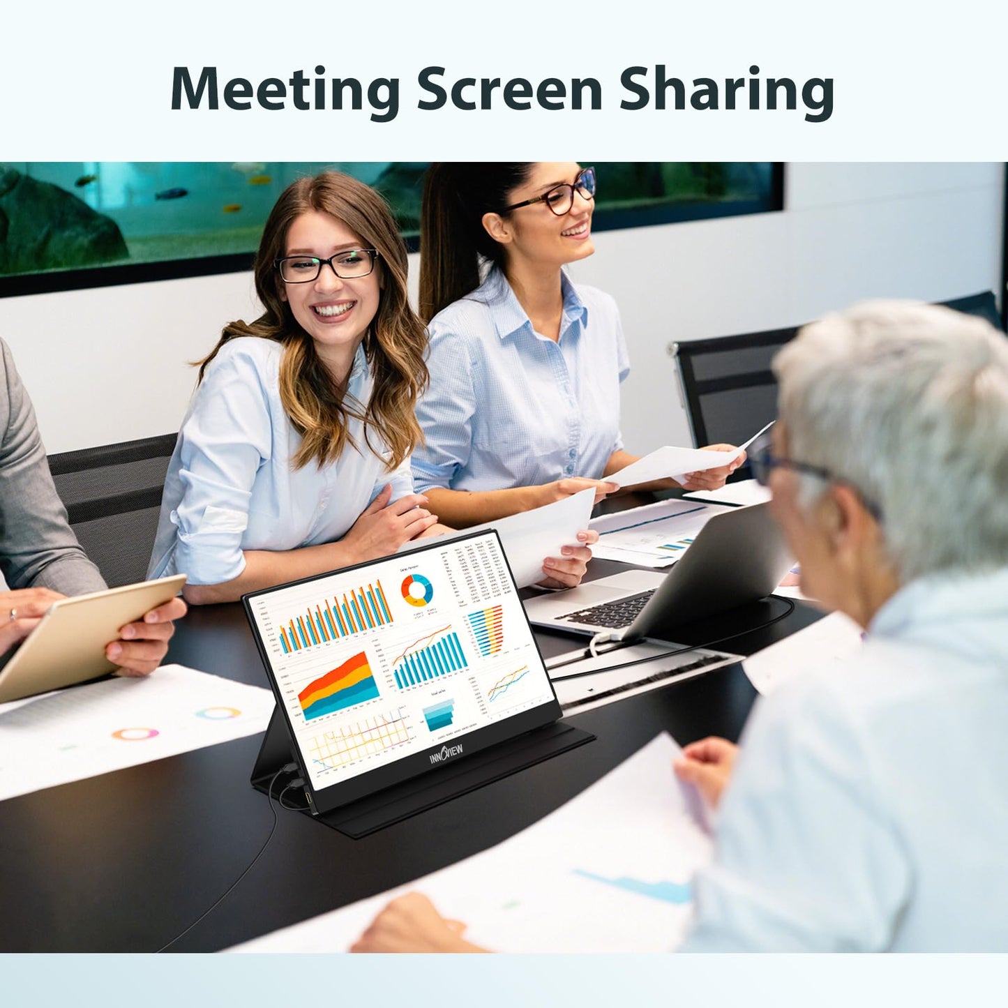 InnoView Portable Monitor, 15.6 Inch FHD 1080P USB C HDMI Second External Monitor for Laptop, Desktop, MacBook, Phones, Tablet, PS5/4, Xbox, Switch, Built-in Speaker with Smart Cover - Available at All In One Marketplace Canada