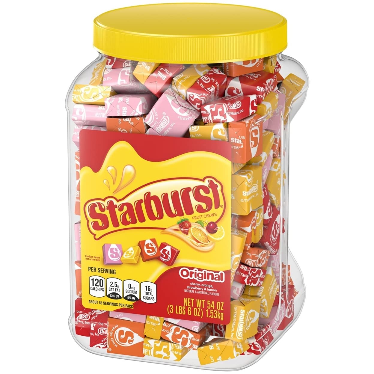 Starburst Original Fruit Chew Candy Jar, 54 oz