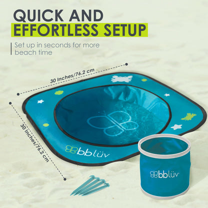 bblüv Arenä Pop-Up Beach Pool for Infants - Easy Clean - Waterproof Material- Instant Setup - Compact Foldable Bucket - Safe Cooling Space - Anchors for Stability - Ultimate Summer Fun for Your Baby bblüv