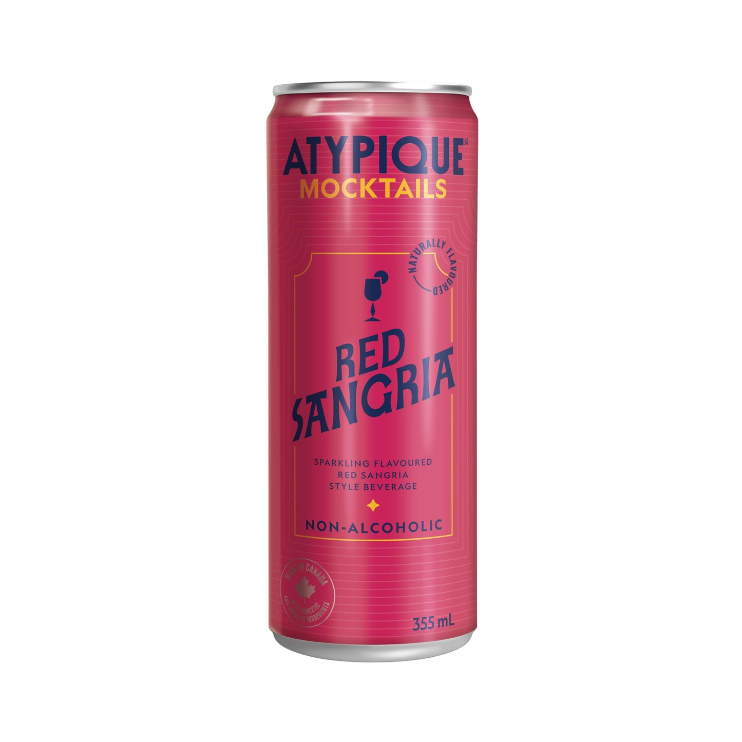 ATYPIQUE Mocktails Non-Alcoholic Cocktail, Red Sangria, 355 mL, 12-Count 🍁 All In One Marketplace Canada