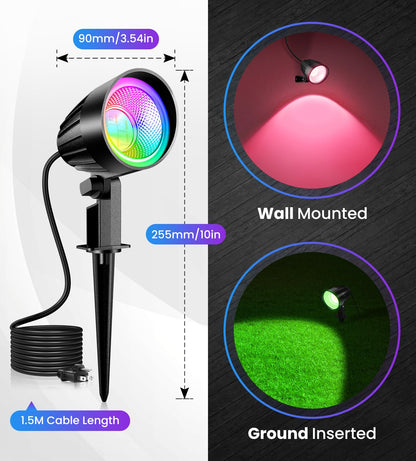 MEIKEE 15W RGBW LED Landscape Lights, Dimmable Landscape Lighting 🍁 All In One Marketplace Canada