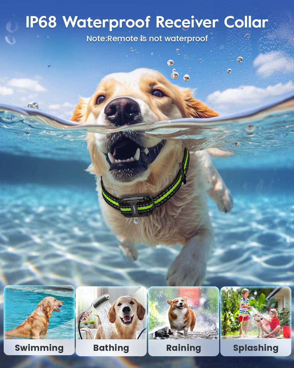 SLOPEHILL Dog Training Collar with Remote,4200Ft Electronic Shock Collars,Waterproof E-Collar Featuring Beep,Vibration,Shock,Light and Keypad Lock Mode,fit for Small Medium Large Dogs (Green) - Available at All In One Marketplace Canada