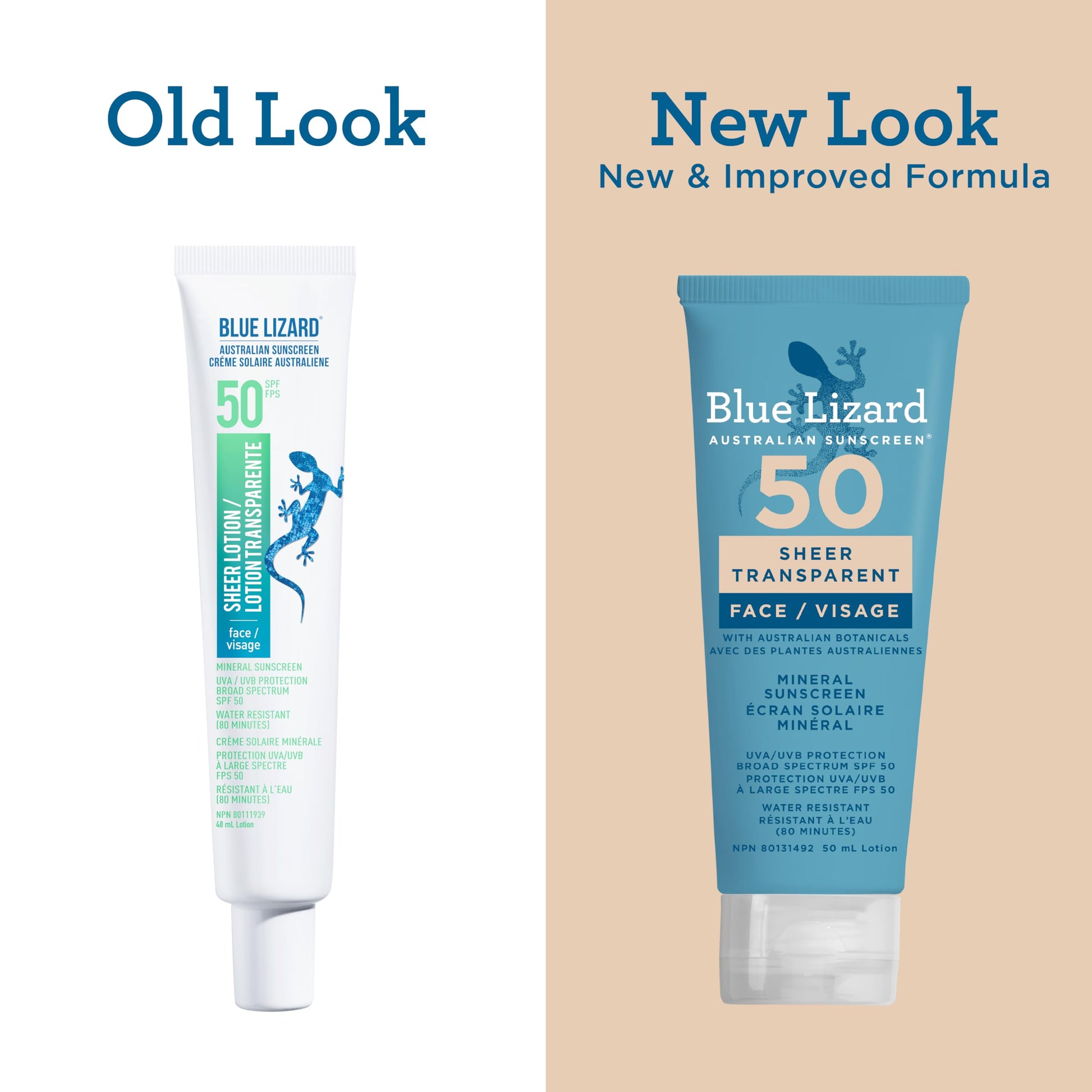 Blue Lizard Sheer Face Mineral SPF 50 Sunscreen Lotion, 100% Mineral Formula, Blue Light Protection, Lightweight, No White Cast, Nourishes and Hydrates, Paraben-Free, Fragrance-Free, 50 ml - Available at All In One Marketplace Canada