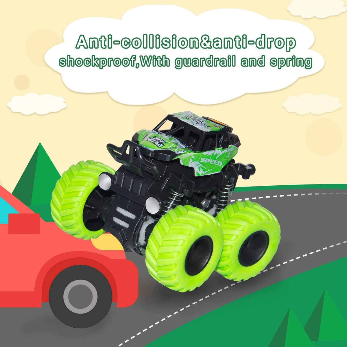 Monster Trucks for Boys Age 4-7, Toy Trucks for Toddlers 2-4 Years (4 Pack) 🍁 All In One Marketplace Canada