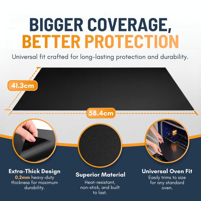Oven Liners for Bottom of Oven - 3 Pack Large Heavy Duty Mats, 16.25”x23” Non-Stick Reusable Liner for Electric, Gas, Toasters, Grills - BPA & PFOA Free Kitchen Accessory to Keep It Clean (Black) - Available at All In One Marketplace Canada