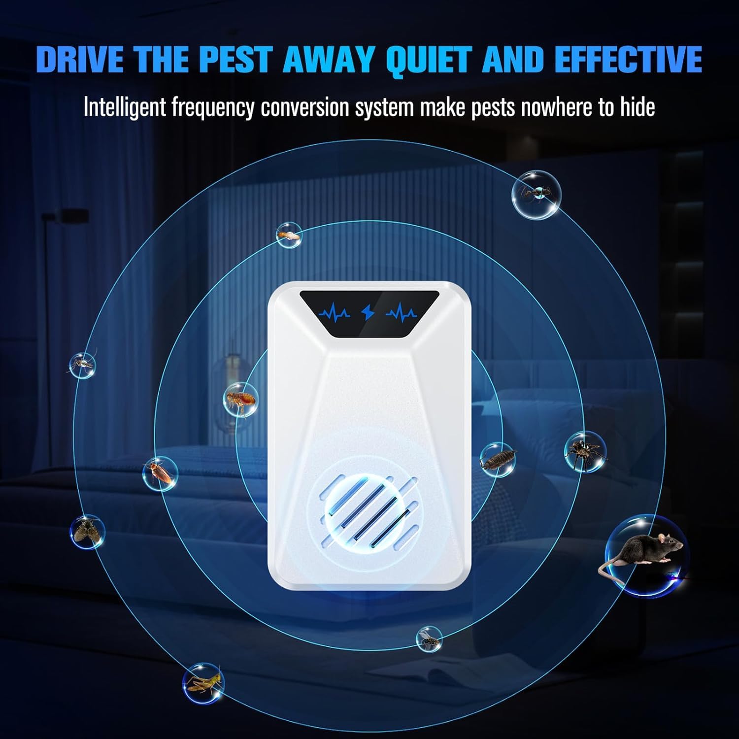6 Packs Ultrasonic Pest Repeller, Electronic Pest Repellent Plug in Indoor for Insect Roaches Spider Ant Bug Mosquito Mouse Repellent for House Kitchen Garage Warehouse - Available at All In One Marketplace Canada