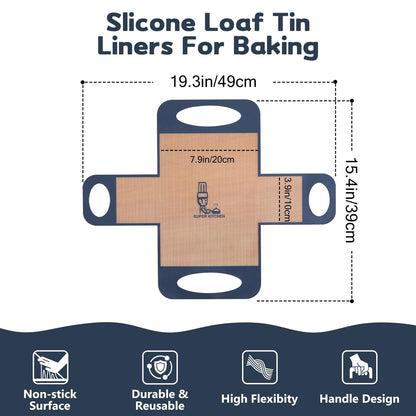 Silicone Bread Loaf Pan Liners: 2 Pack Bread Sling Mat for Baking 2lb Pan 🍁 All In One Marketplace Canada