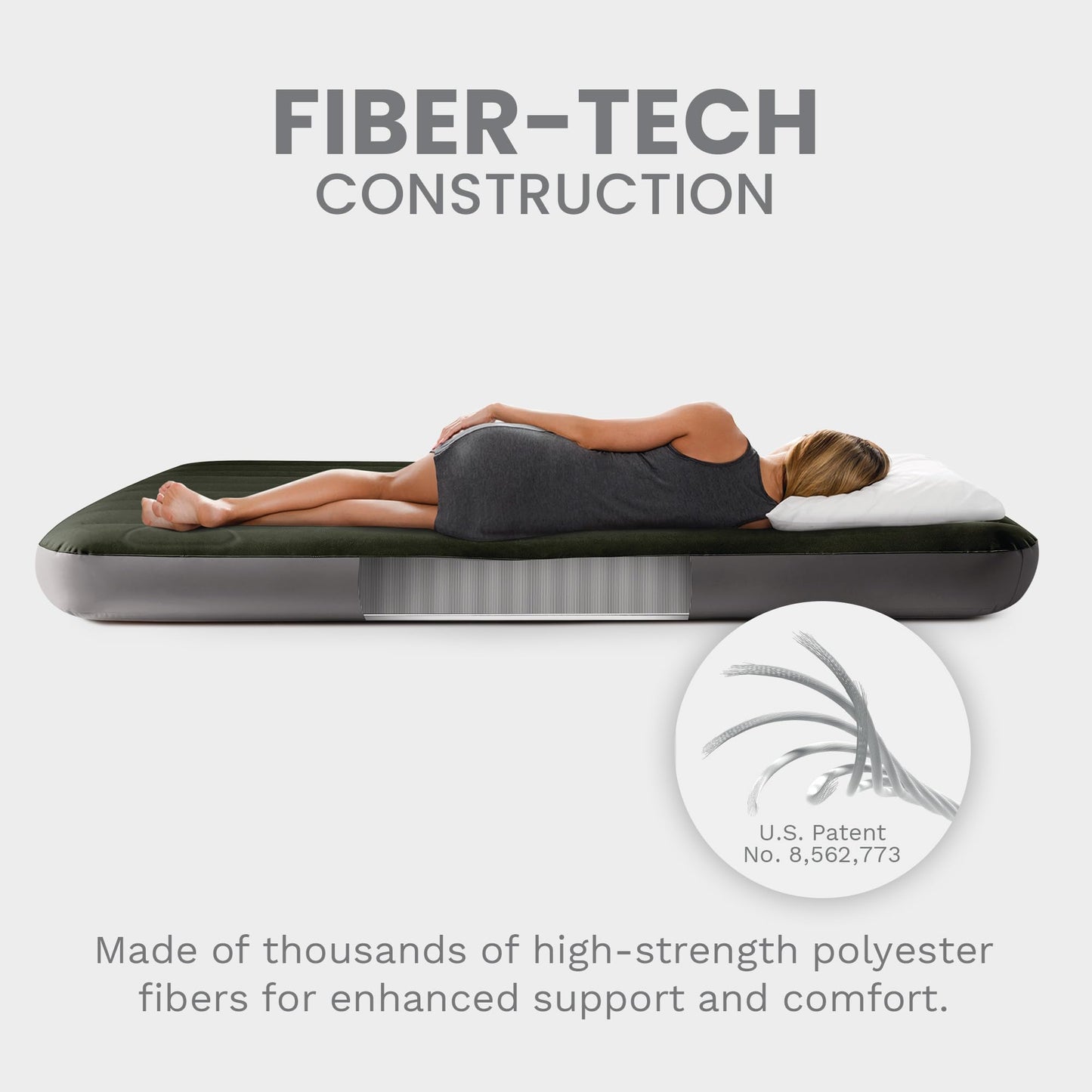 INTEX 64761E Dura-Beam Standard Downy Air Mattress: Fiber-Tech – Twin Size – Built-in Foot Pump – 10in Bed Height – 300lb Weight Capacity 🍁 All In One Marketplace Canada