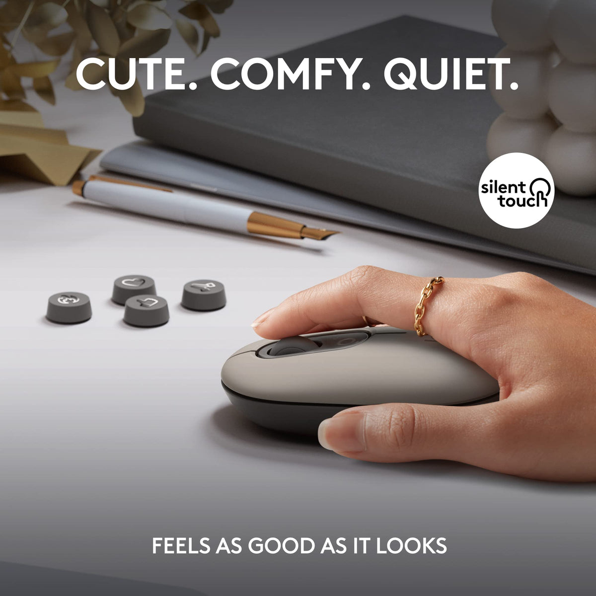 Logitech POP Mouse, Compact and Portable Wireless Bluetooth Mouse - Mist