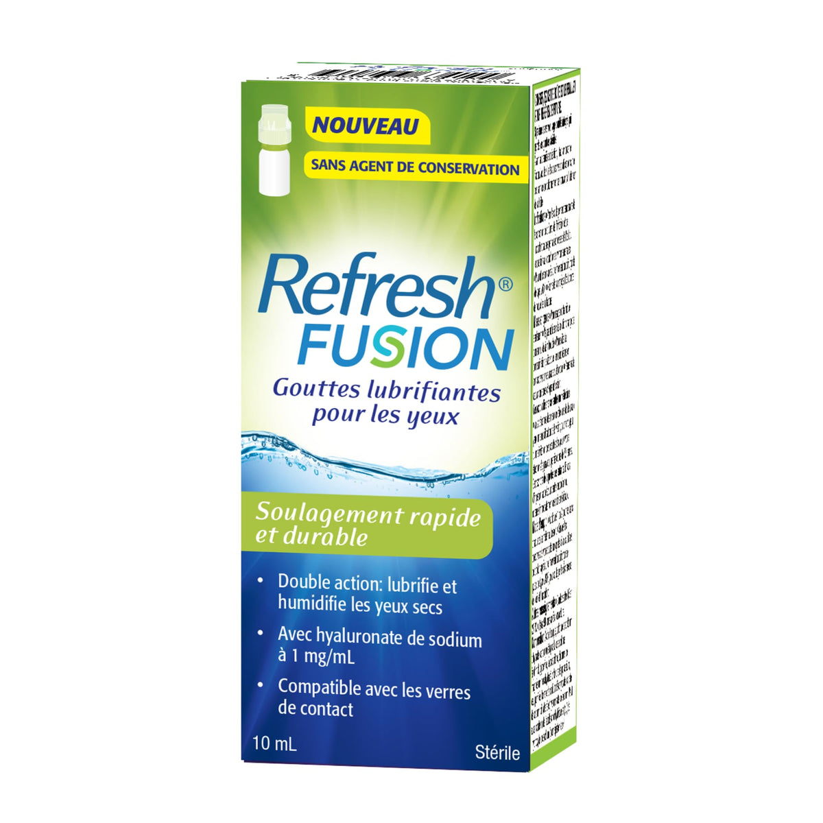 Refresh Fusion Lubrifiant gouttes ophtalmiques pour yeux secs, formule sans conservateur, 10 ml