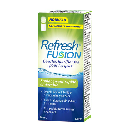 Refresh Fusion Lubrifiant gouttes ophtalmiques pour yeux secs, formule sans conservateur, 10 ml