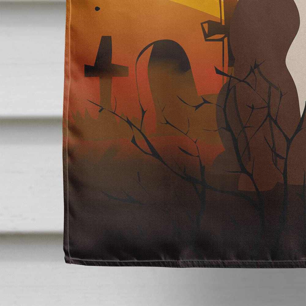 Caroline's Treasures BB4314CHF Halloween Staffordshire Bull Terrier Chocolate Flag Canvas House Size, Large, Multicolor