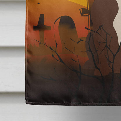 Caroline's Treasures BB4314CHF Halloween Staffordshire Bull Terrier Chocolate Flag Canvas House Size, Large, Multicolor