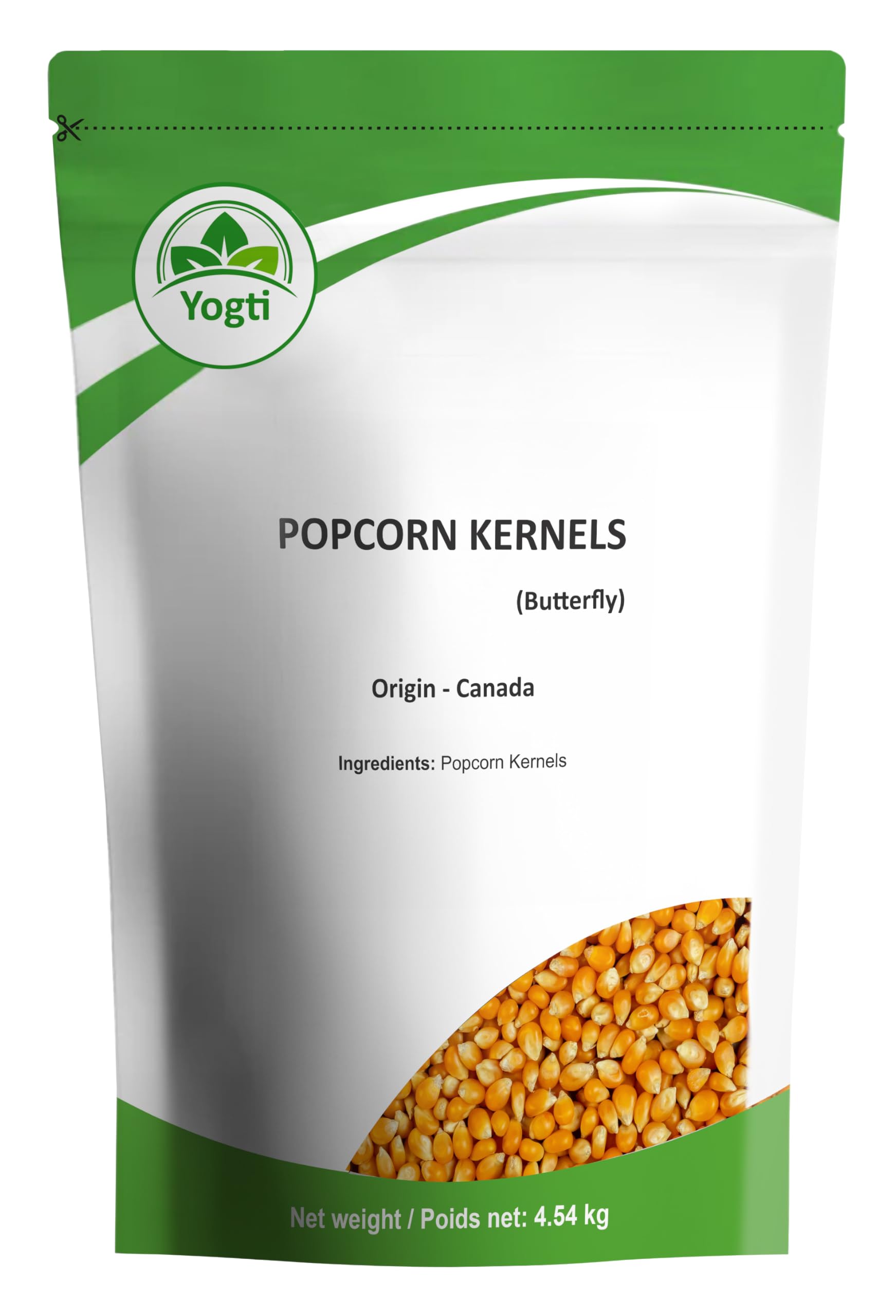 Yogti Popcorn Kernels, Butterfly Style, 4.54 kg Bulk Package, Product of Canada Yogti