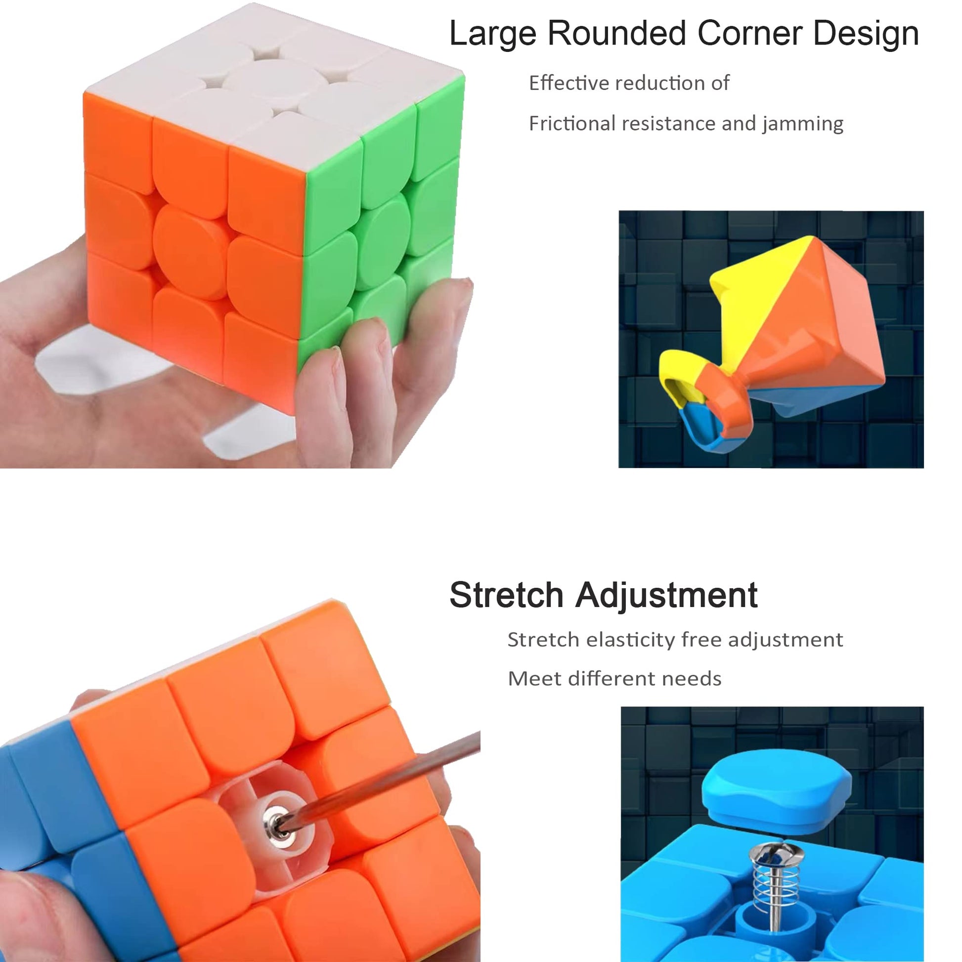 TWSTYFAL Speed Cube 3x3x3 Magic Cube Puzzles Fidget Toys, Fast Smooth Turning Ultra Durable Colour-Matching Puzzle, Classic Problem-Solving Cube with Gift, Exercise Brain and Hands-on Skills, Relief