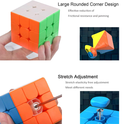 TWSTYFAL Speed Cube 3x3x3 Magic Cube Puzzles Fidget Toys, Fast Smooth Turning Ultra Durable Colour-Matching Puzzle, Classic Problem-Solving Cube with Gift, Exercise Brain and Hands-on Skills, Relief