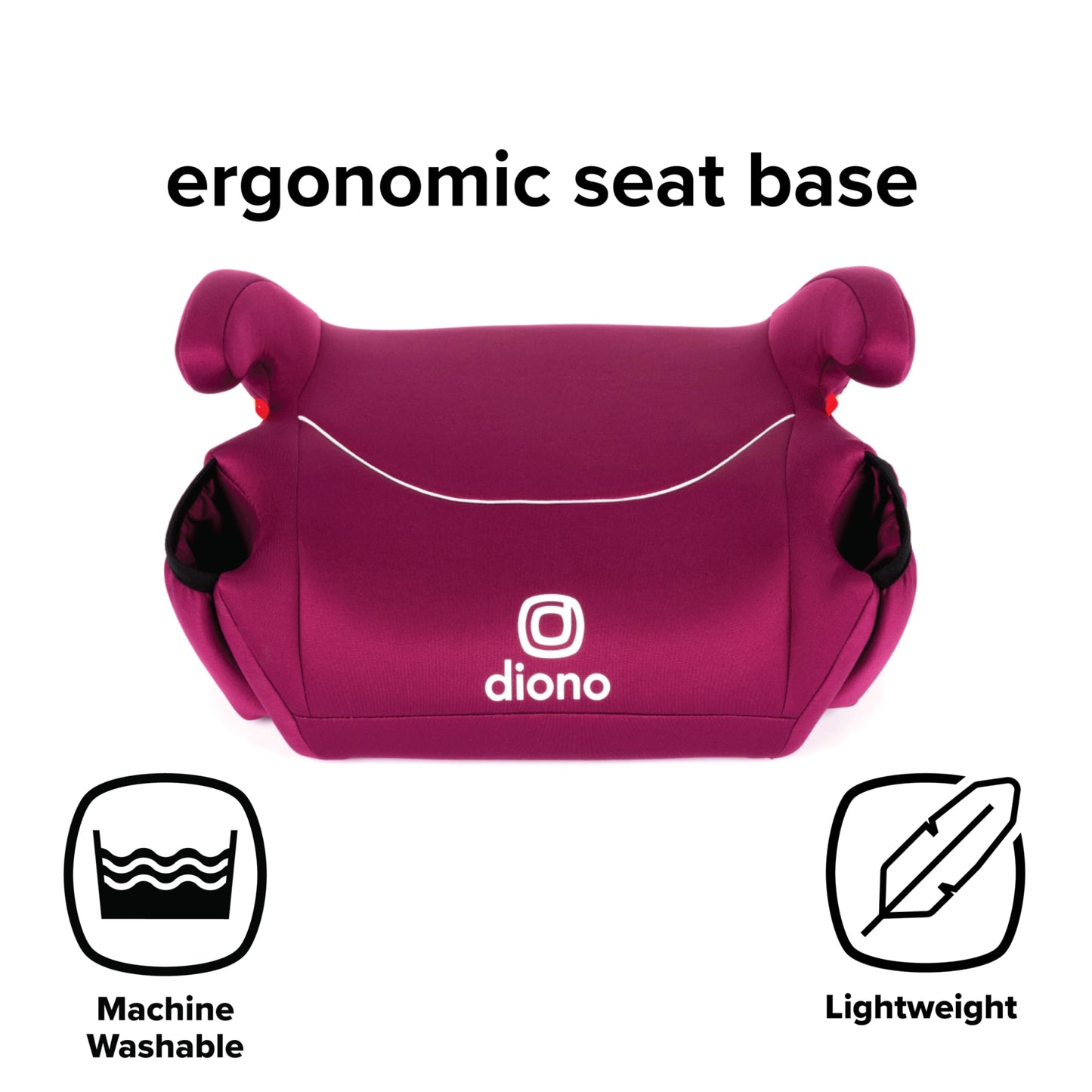 Diono Solana 2022, No Latch, Pack of 2 Backless Booster Car Seats, Lightweight, Machine Washable Covers, Cup Holders, Pink