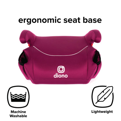 Diono Solana 2022, No Latch, Pack of 2 Backless Booster Car Seats, Lightweight, Machine Washable Covers, Cup Holders, Pink