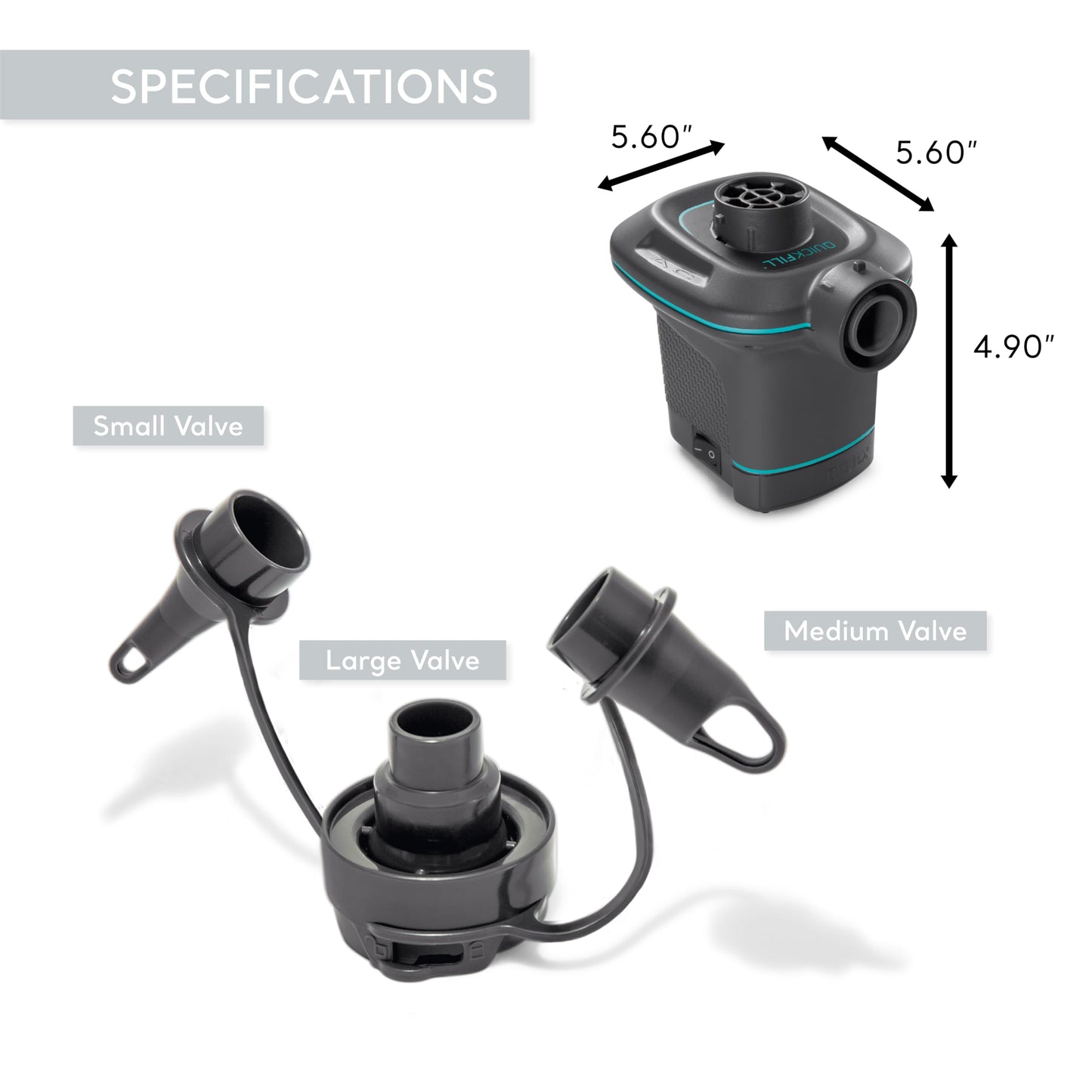 Intex Quick-Fill Ac Electric Air Pump, 110-120V, Max. Air Flow 21.2Cfm, Black Intex