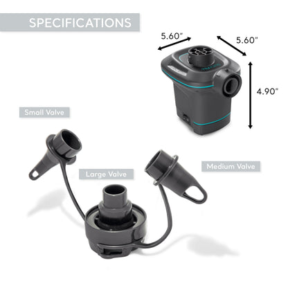 Intex Quick-Fill Ac Electric Air Pump, 110-120V, Max. Air Flow 21.2Cfm, Black Intex