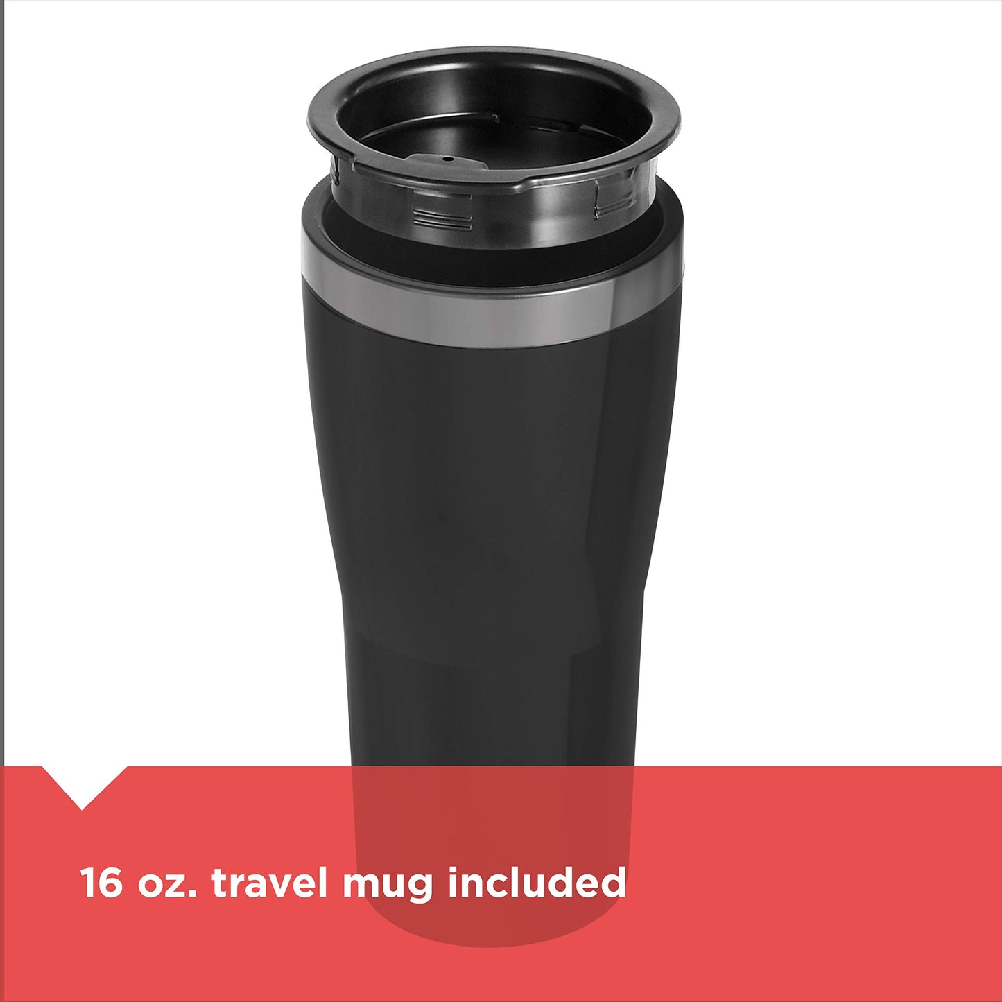 BLACK+DECKER Single Serve Coffee Maker, Includes One Dishwasher Safe Travel Mug (16oz), CM618C Black - Available at All In One Marketplace Canada