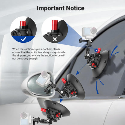 NEEWER 6"/15.2cm Camera Suction Cup Mount with Ball Head Magic Arm, Metal