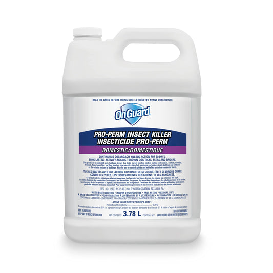 OnGuard Pro-Perm Insect Killer 3.78L | Bed Bug Spray | Fast Action, Residual (24/7), Non-Flammable, Water-Based Solution | 0.35% Permethrin | Ants, Bedbugs, Spiders, Cockroaches, Ticks, Fleas