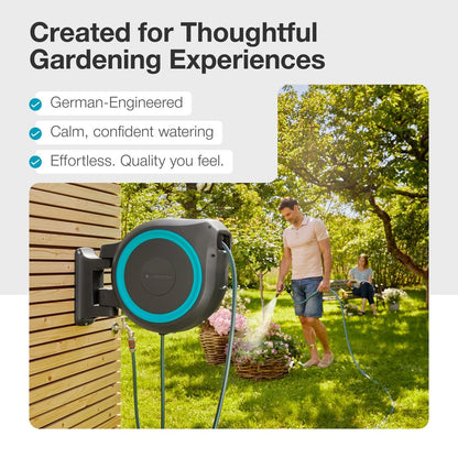 Gardena 18630-37.000.00 115 ft. Wall-Mounted Auto-Retractable Hose Reel, Frost-Proof, RollControl Technology for Safe and Slow retraction, 1/2" Hose, Made in Europe 🍁 All In One Marketplace Canada