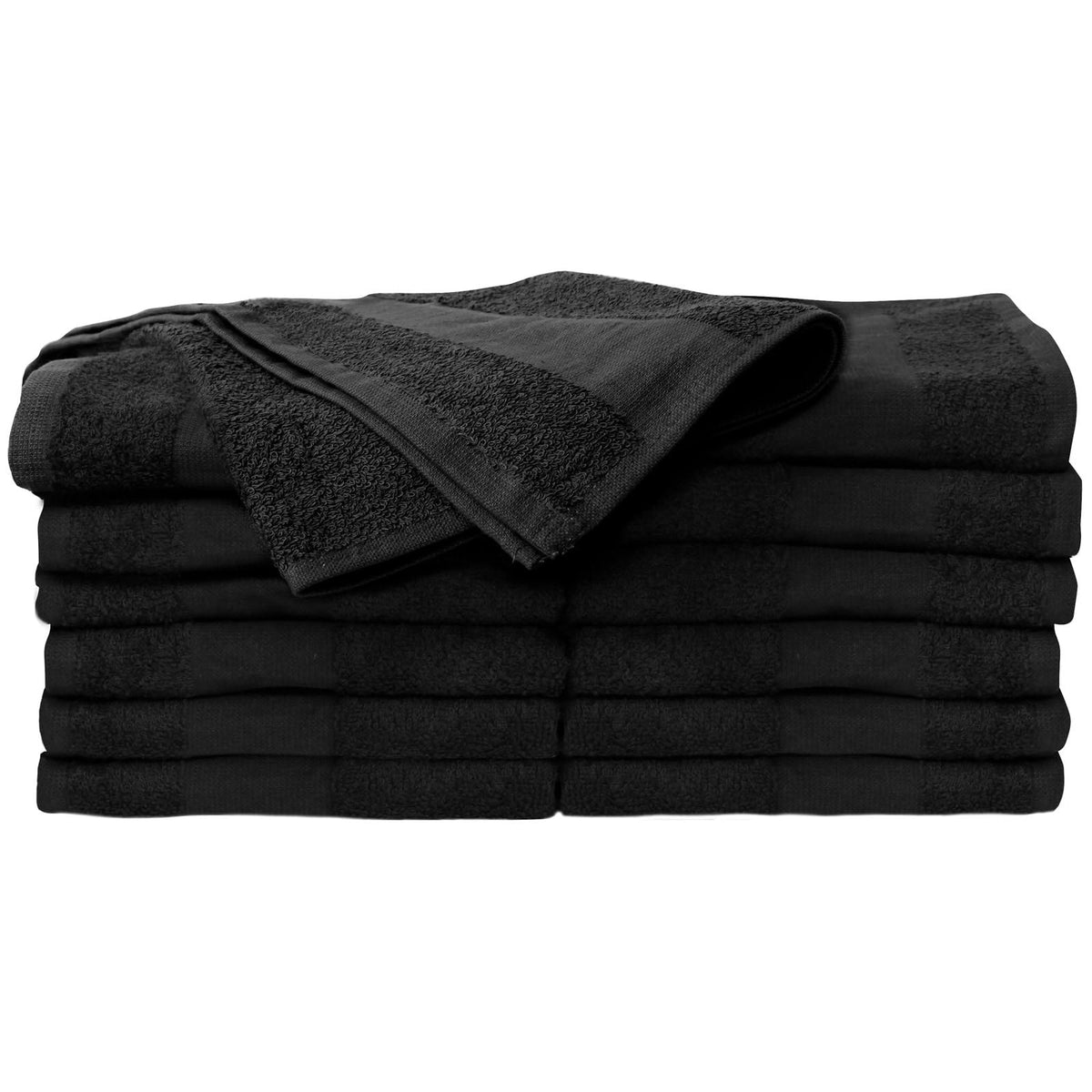 ForPro Premium Bleach Tough Salon Towels, Black, 100% Cotton, Bleach-Proof Towels, Stain Resistant, 16” W x 27” L, 12-Count