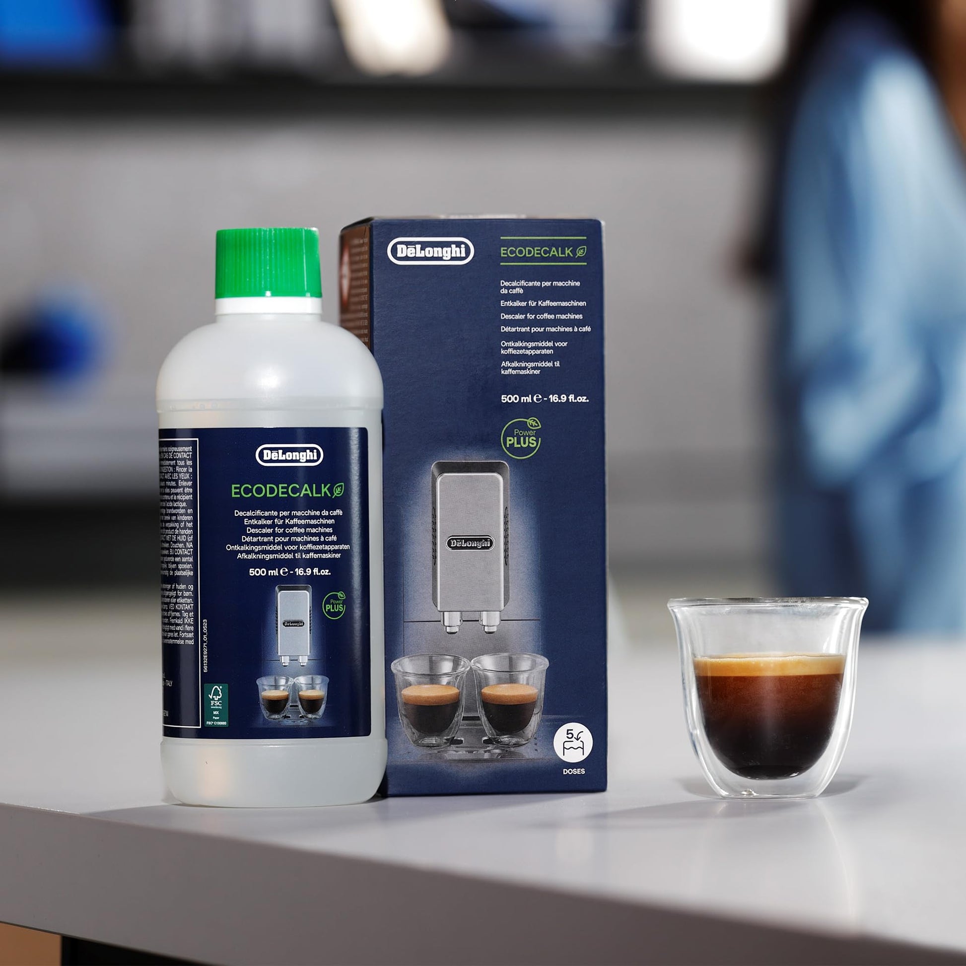 De'Longhi EcoDecalk Descaler, Eco-Friendly Universal Descaling Solution for Coffee & Espresso Machines, 16.90 oz (5 uses)