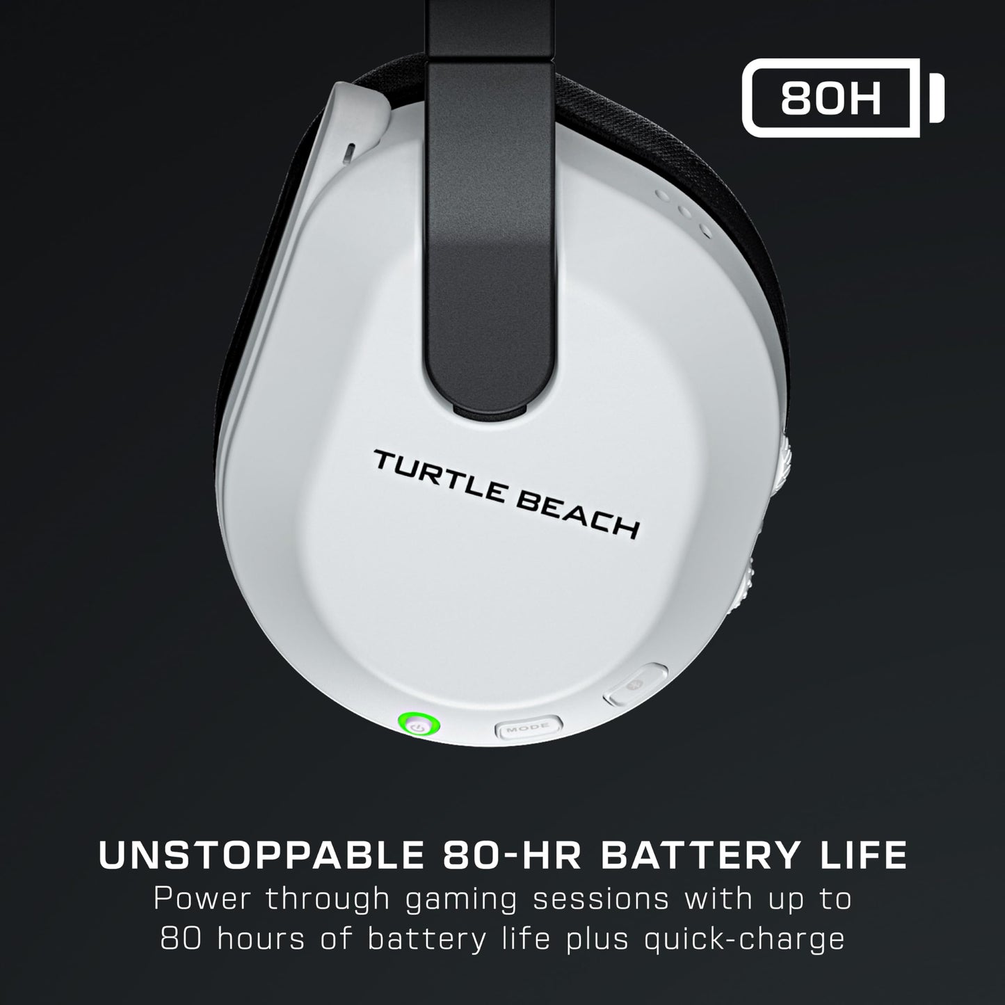 Turtle Beach Stealth 600 Wireless Multiplatform Amplified Gaming Headset for PS5, PS4, PC, Nintendo Switch & Mobile – Bluetooth, 80-Hr Battery, Noise-Cancelling Flip-to-Mute Mic, 50mm Speakers – White