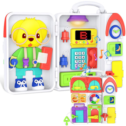 Montessori Busy Board for Toddlers 1-3 with Music, 20+ Activity Toddler Educational Toys Age 1-2, Learning Toy for 1 2 Year Old Boy Girl Christmas Birthday Gift 🍁 All In One Marketplace Canada