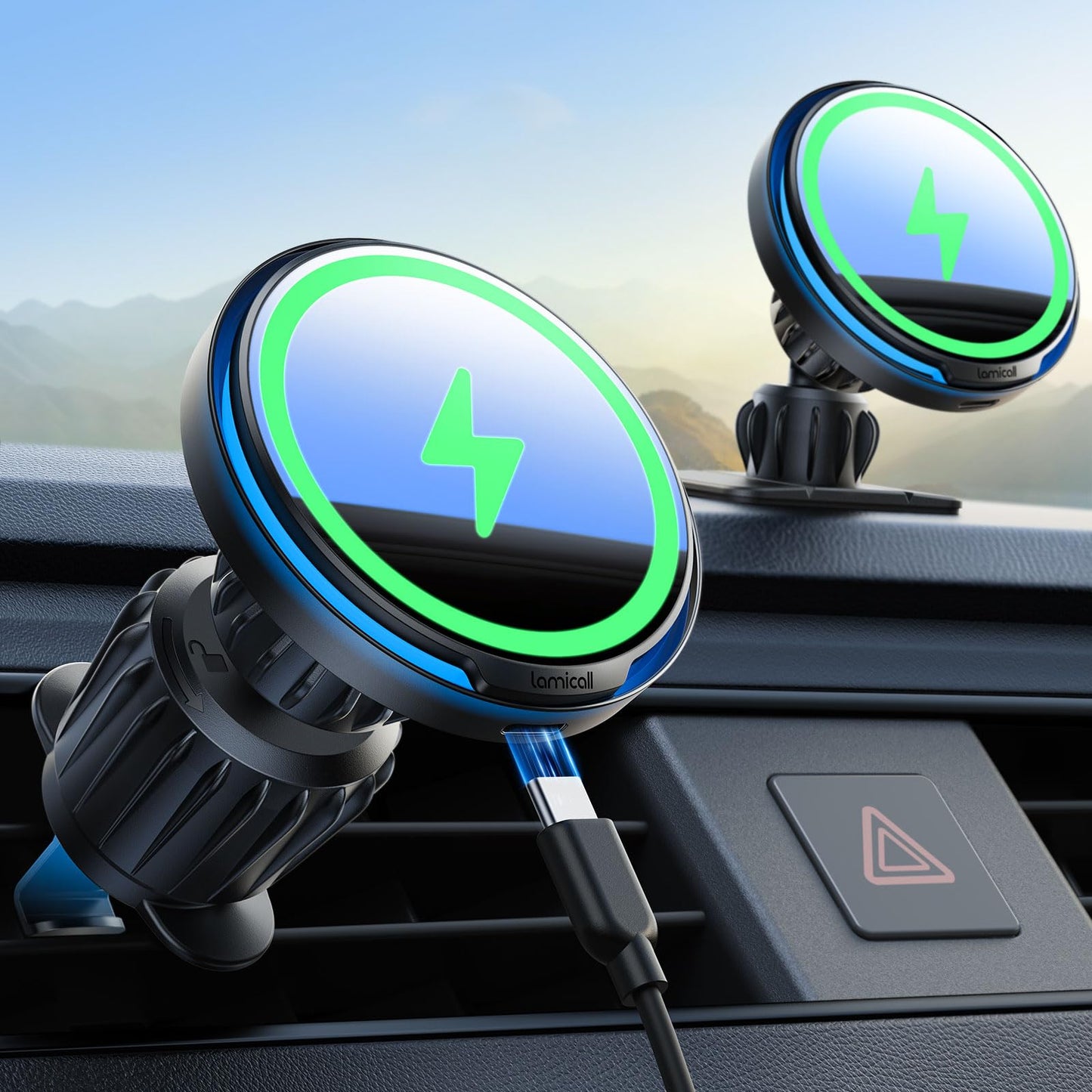 Lamicall for MagSafe Car Mount Charger - [Ultra Magnet] 15W Wireless Car Phone Holder Charger - HandsFree Magnetic Phone Holders for Your Car Vent for iPhone 17 16 15 14 13 Pro Max Handlebar, Mom Gift - Available at All In One Marketplace Canada