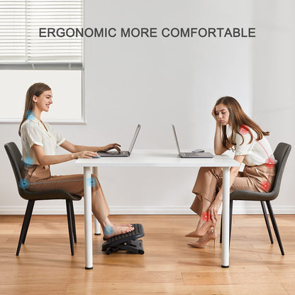 HUANUO Adjustable Footrest Under Desk - Ergonomic Foot Rest with 3 Height Position - 30 Degree Tilt Angle Adjustment for Home, Office, Non-Skid Massage Surface Texture Improves Comfort - Available at All In One Marketplace Canada