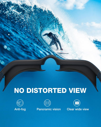 ZIONOR Swimming Goggles G1 Polarized Swim Goggles UV Protection Watertight Anti-Fog Adjustable Strap Comfort fit for Unisex Adult Men and Women-Black Frame Smoke Lens