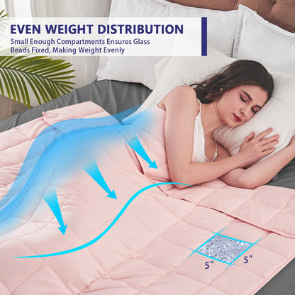 Weighted Blanket for Adults(20lbs,60"×80",Pink) Queen Size for 190-210Ibs 🍁 All In One Marketplace Canada