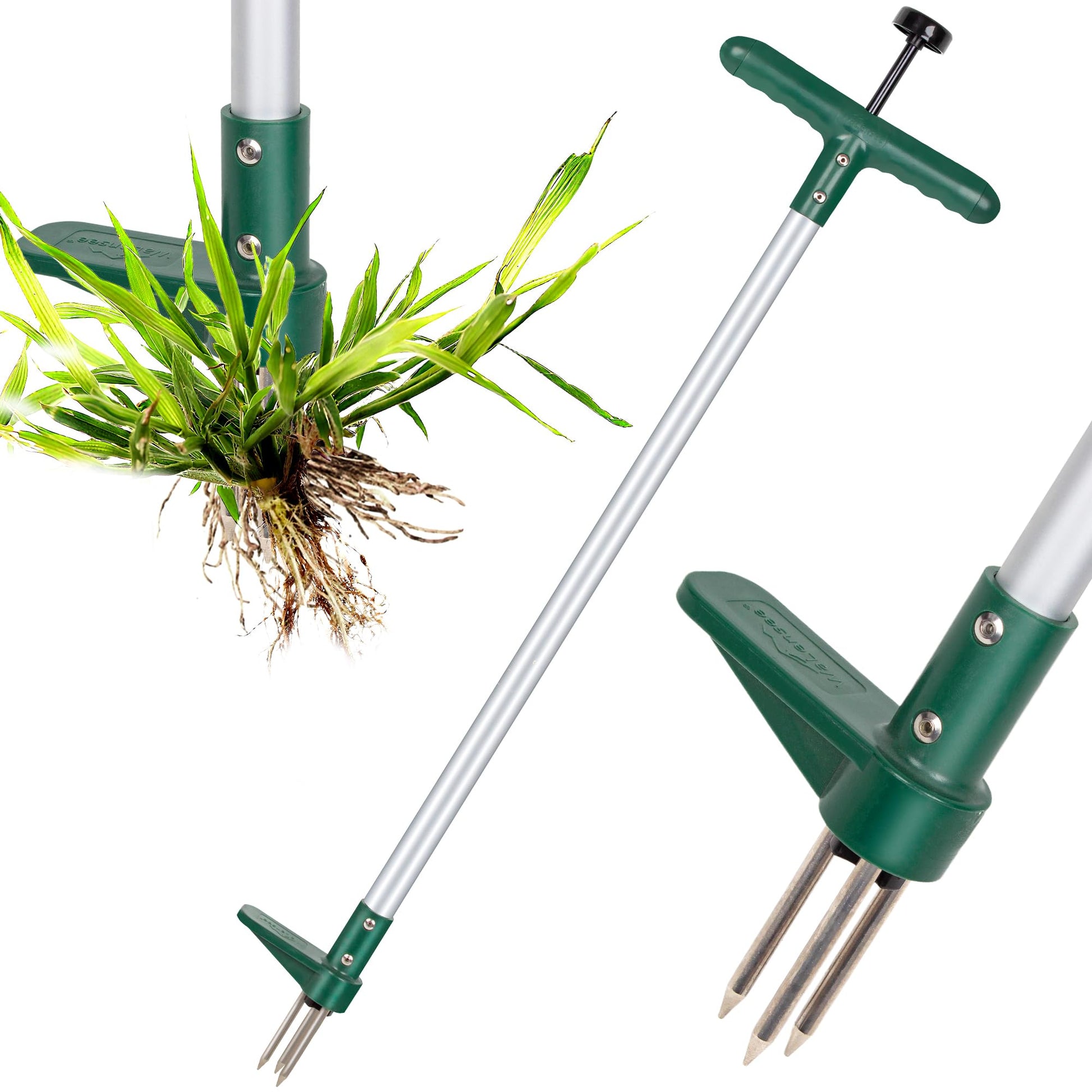 Walensee Weed Puller, Stand Up Weeder Hand Tool, Long Handle Garden Weeding Tool with 3 Claws, Hand Weed Hound Weed Puller for Dandelion, Standup Weed Root Pulling Tool and Picker, Grabber (1 Pack) - Available at All In One Marketplace Canada