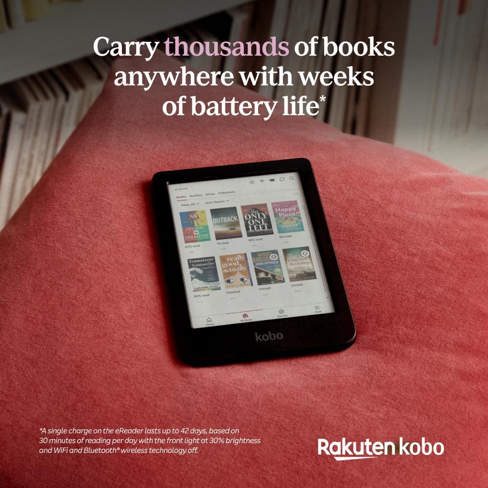 Kobo Clara Colour | Colour eReader | 6” Glare-Free Colour E Ink Kaleido 3 Display | Dark Mode Option | Waterproof | Audiobooks | 16GB of Storage (Black)