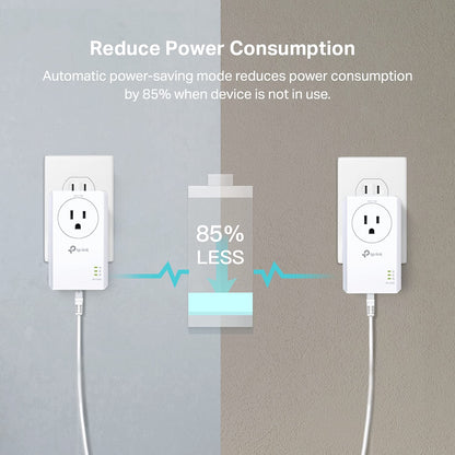 TP-Link AV1000 Powerline Ethernet Adapter(TL-PA7017P KIT) - Gigabit Port, Plug and Play, Extra Power Socket for Additional Devices, Ideal for Smart TV 🍁 All In One Marketplace Canada