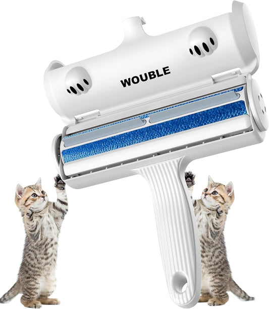 Wouble Pet Hair Remover Roller, Reusable Lint Roller for Pet Hair,Self Clean Dog Cat Fur Removal Brush, from Carpet, Furniture, Rugs, Laundry, Bedding, Sofa-White - Available at All In One Marketplace Canada