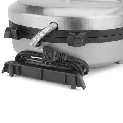 Cuisinart 4-Slice Round Belgian Waffle Maker, Non-Stick Coated Plates, Silver (WAF-200C) - Available at All In One Marketplace Canada
