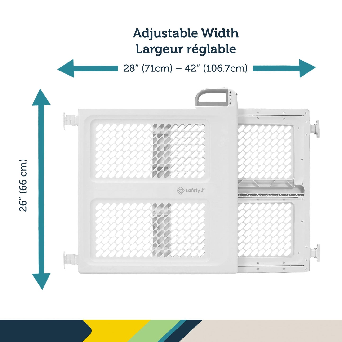 Safety 1st Lift, Lock and Swing Gate - Pressure or Hardware installed, Fits Spaces Between 28" and 42" Wide, 28" Tall, White Safety 1st