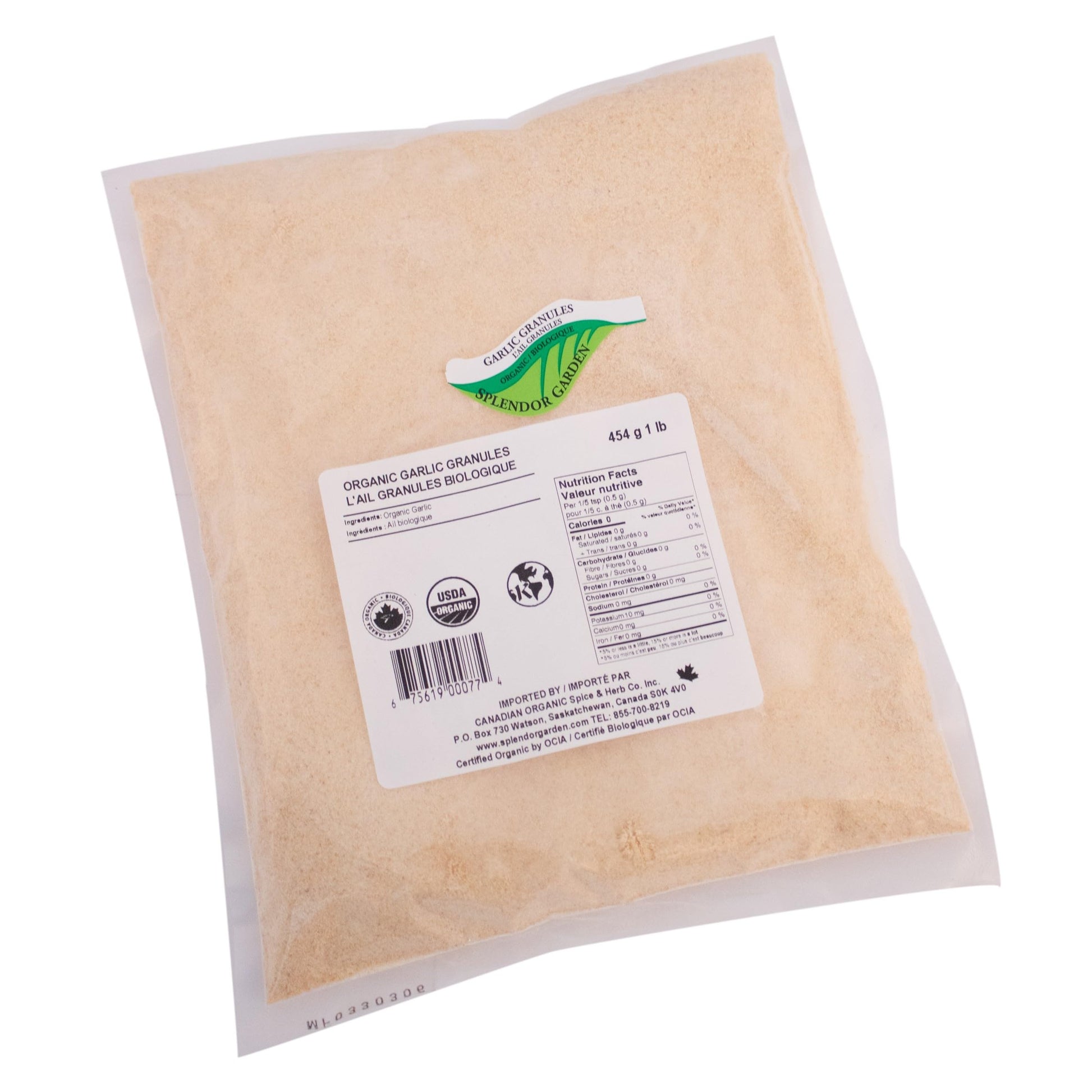 Splendor Garden Organic Garlic Granules - 454 g 🍁 All In One Marketplace Canada Splendor Garden