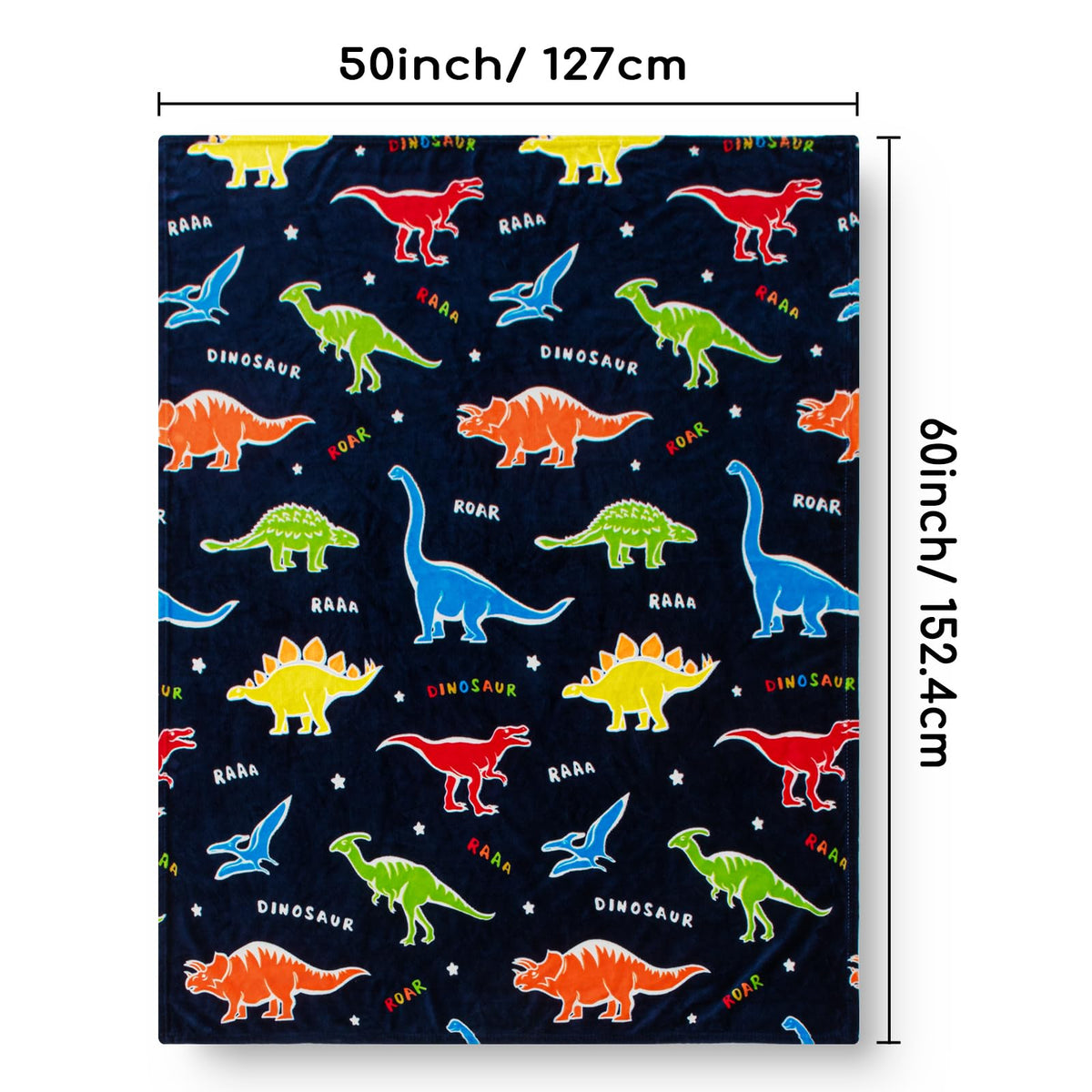 Dinosaur Gifts Toys for Boys Girls - Glow in The Dark Dino Blanket Best Christmas Birthday Valentines Easter Presents for Kids Age 1 2 3 4 5 6 7 8 9 10 Year Old Child Teen Toddler Soft Throw 50"x60" 🍁 All In One Marketplace Canada