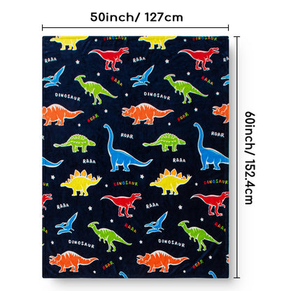Dinosaur Gifts Toys for Boys Girls - Glow in The Dark Dino Blanket Best Christmas Birthday Valentines Easter Presents for Kids Age 1 2 3 4 5 6 7 8 9 10 Year Old Child Teen Toddler Soft Throw 50"x60" 🍁 All In One Marketplace Canada