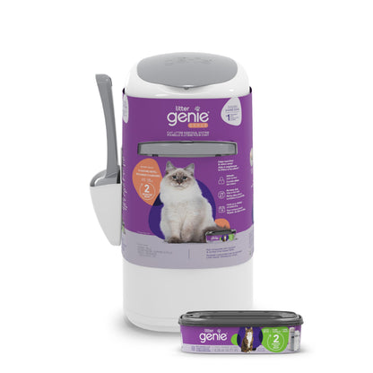Litter Genie Style Pail - Cat Litter Waste Disposal System with Square Pail Refill Bag - Compatible with Standard and Jumbo Litter Genie Refill