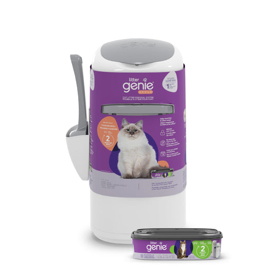 Litter Genie Style Pail - Cat Litter Waste Disposal System with Square Pail Refill Bag - Compatible with Standard and Jumbo Litter Genie Refill